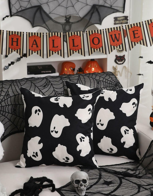 Load image into Gallery viewer, DFXSZ Halloween Pillow Covers Set of 2 16x16 Ghost Decor Black
