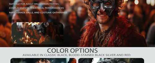 Load image into Gallery viewer, MCJC Devil Goat Horned Mask Adult Half Face Halloween Cosplay 4 Colors
