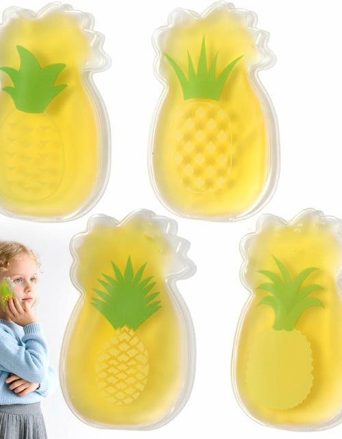 Load image into Gallery viewer, Kid Ice Packs 4PCS Pineapple Gel Reusable Boo Boo Cold Pack Head Shoulders Feet
