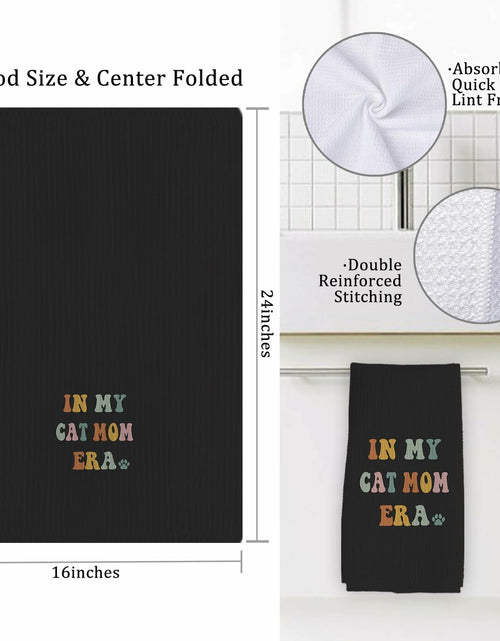 Load image into Gallery viewer, XUISWELL Cat Mom Kitchen Towels 16x24 Inch Multicolored Honeycomb Weave
