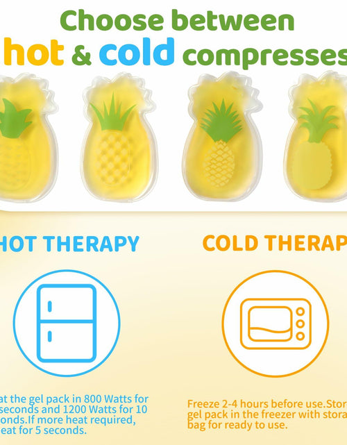 Load image into Gallery viewer, Kid Ice Packs 4PCS Pineapple Gel Reusable Boo Boo Cold Pack Head Shoulders Feet
