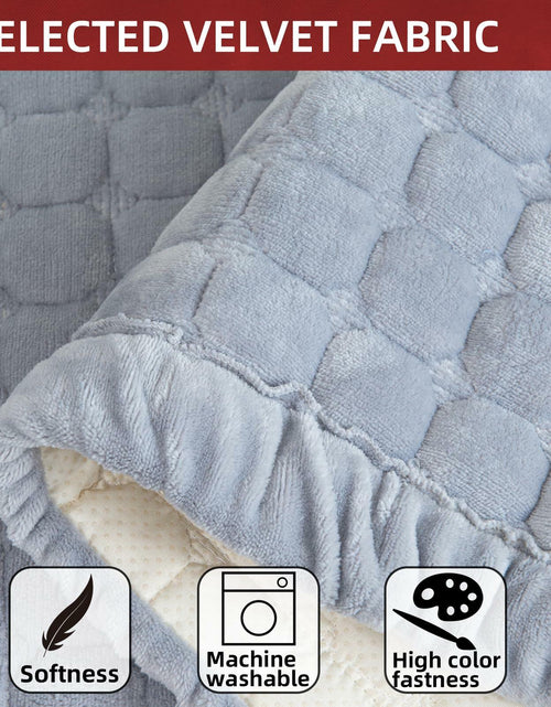 Load image into Gallery viewer, TAOMOCASTL Velvet Sectional Couch Cover Non Slip Sofa Protector Gray 36x36
