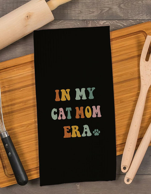 Load image into Gallery viewer, XUISWELL Cat Mom Kitchen Towels 16x24 Inch Multicolored Honeycomb Weave

