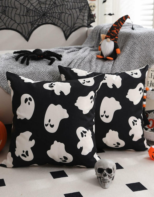 Load image into Gallery viewer, DFXSZ Halloween Pillow Covers Set of 2 16x16 Ghost Decor Black

