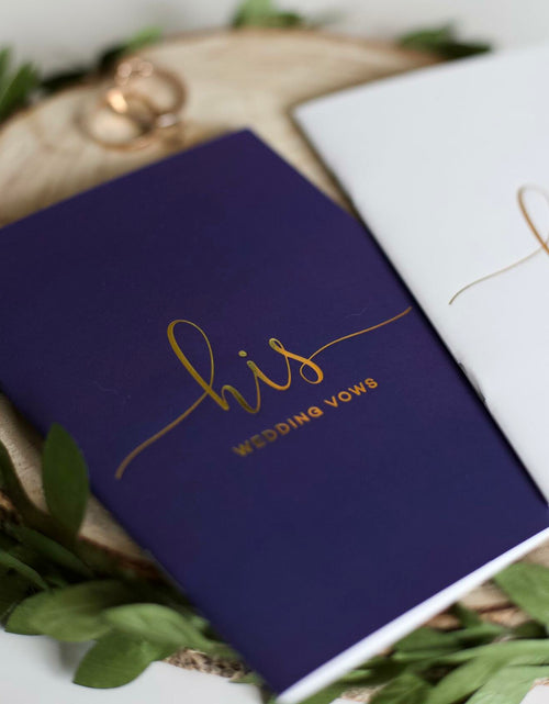 Load image into Gallery viewer, Evoware His &amp; Hers Vow Books Set of 2 Silver Rose Gold Pens 28 Pages
