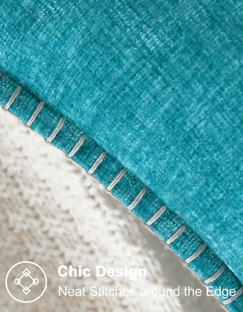 Load image into Gallery viewer, CaliTime Chenille Throw Pillow Covers 24x24 Set of 2 Lake Blue
