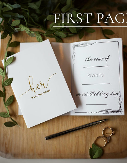 Load image into Gallery viewer, Evoware His &amp; Hers Vow Books Set of 2 Silver Rose Gold Pens 28 Pages
