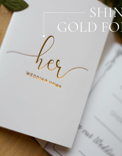 Load image into Gallery viewer, Evoware His &amp; Hers Vow Books Set of 2 Silver Rose Gold Pens 28 Pages
