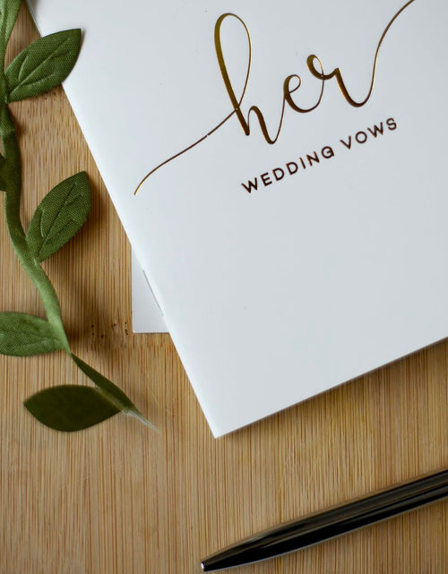 Load image into Gallery viewer, Evoware His &amp; Hers Vow Books Set of 2 Silver Rose Gold Pens 28 Pages
