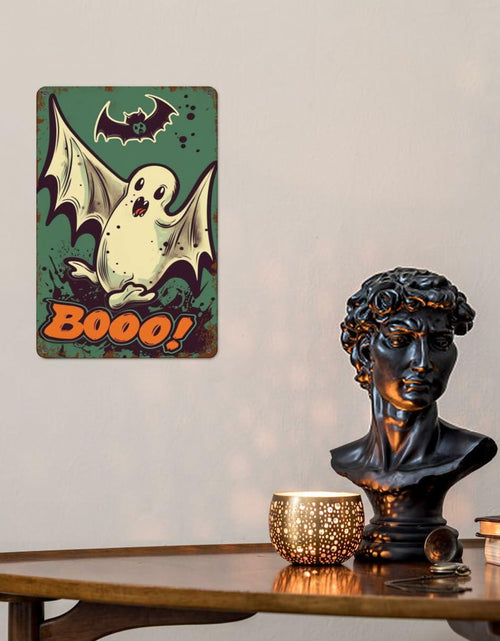 Load image into Gallery viewer, Halloween Metal Tin Sign Retro Ghost Wall Decor 8x12 Indoor Outdoor

