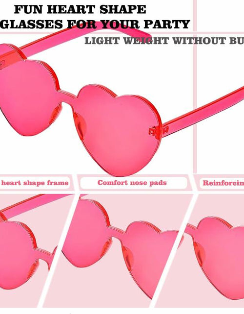 Load image into Gallery viewer, 12 Pairs Heart Shaped Sunglasses Kids Rimless Party Favor Bride Bachelorette
