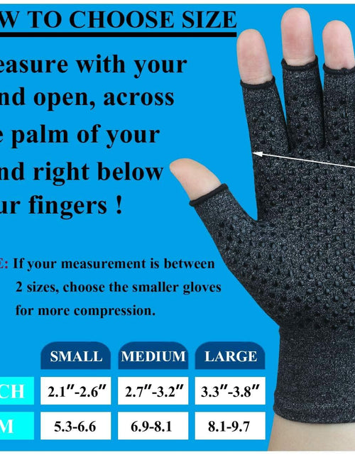 Load image into Gallery viewer, 2 Pairs Arthritis Gloves Compression Fingerless Pain Relief Gloves Small
