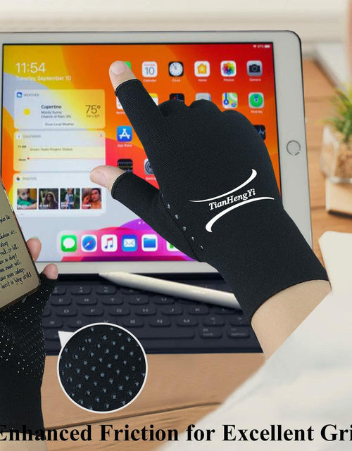Load image into Gallery viewer, 2 Pairs Arthritis Gloves Compression Fingerless Pain Relief Gloves Small
