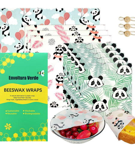 Beeswax Food Wraps 9-Pack Reusable Sustainable Alternative to Plastic