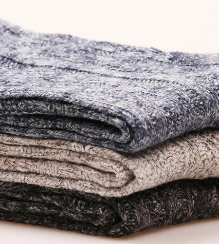 3 Pairs Women Winter Knee High Boot Socks Cable Knit Size 5-11
