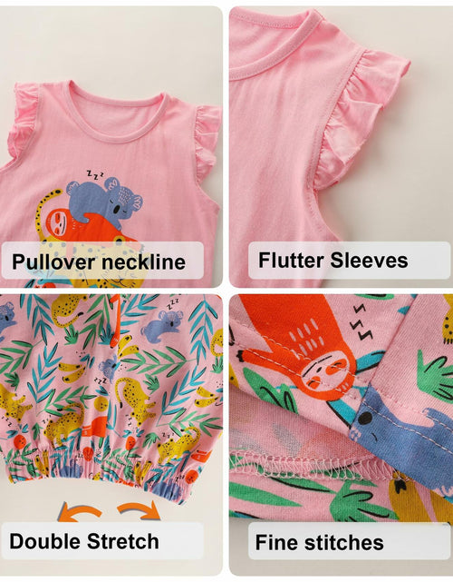 Load image into Gallery viewer, Zlwse Toddler Girls Summer Outfit Cotton Tank Top &amp; Shorts Set 2T-7Y
