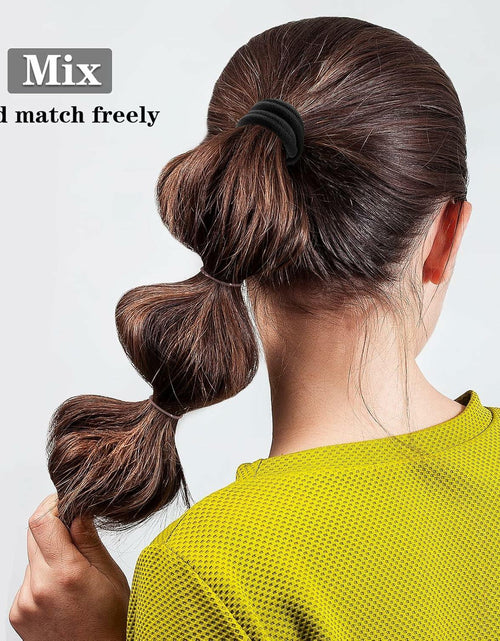 Load image into Gallery viewer, 50PCS Black Cotton Hair Ties for Women &amp; Girls Soft Stretchy Ponytail Holders
