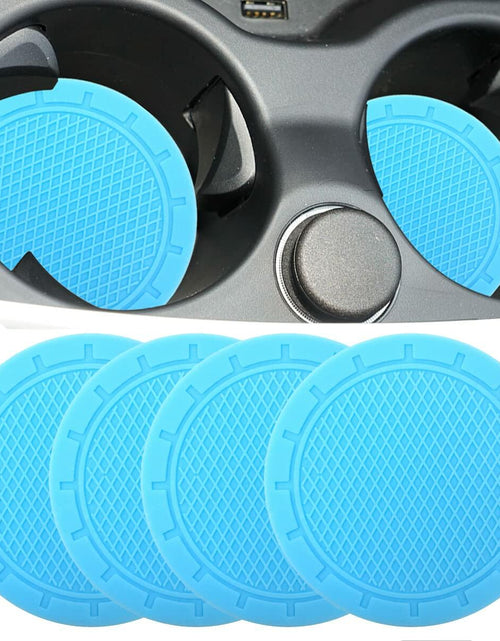 Load image into Gallery viewer, 4-Pack Cup Holder Coasters 2.75” Non-Slip PVC Car Accessory Gray
