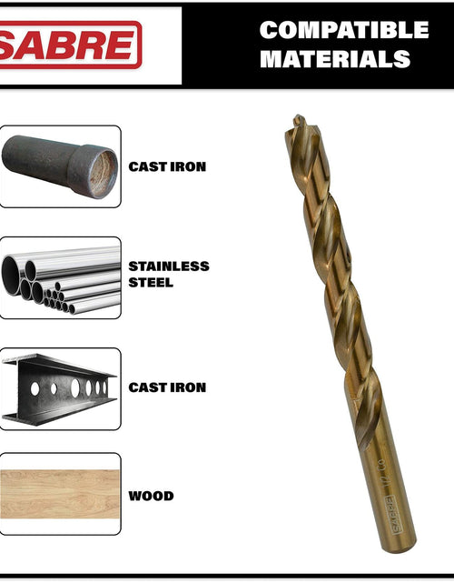 Load image into Gallery viewer, Sabre Tools 5/32” Cobalt Drill Bit Set 5pcs M35 Split Point Steel Metal Cast
