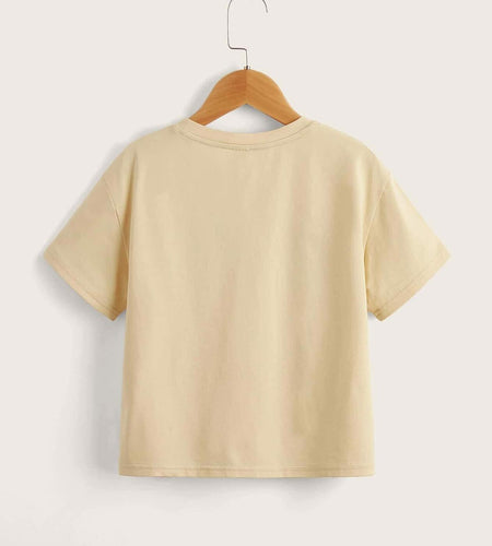 WDIRARA Girls Strawberry Graphic T-Shirt Crewneck Short Sleeve Apricot 12Y