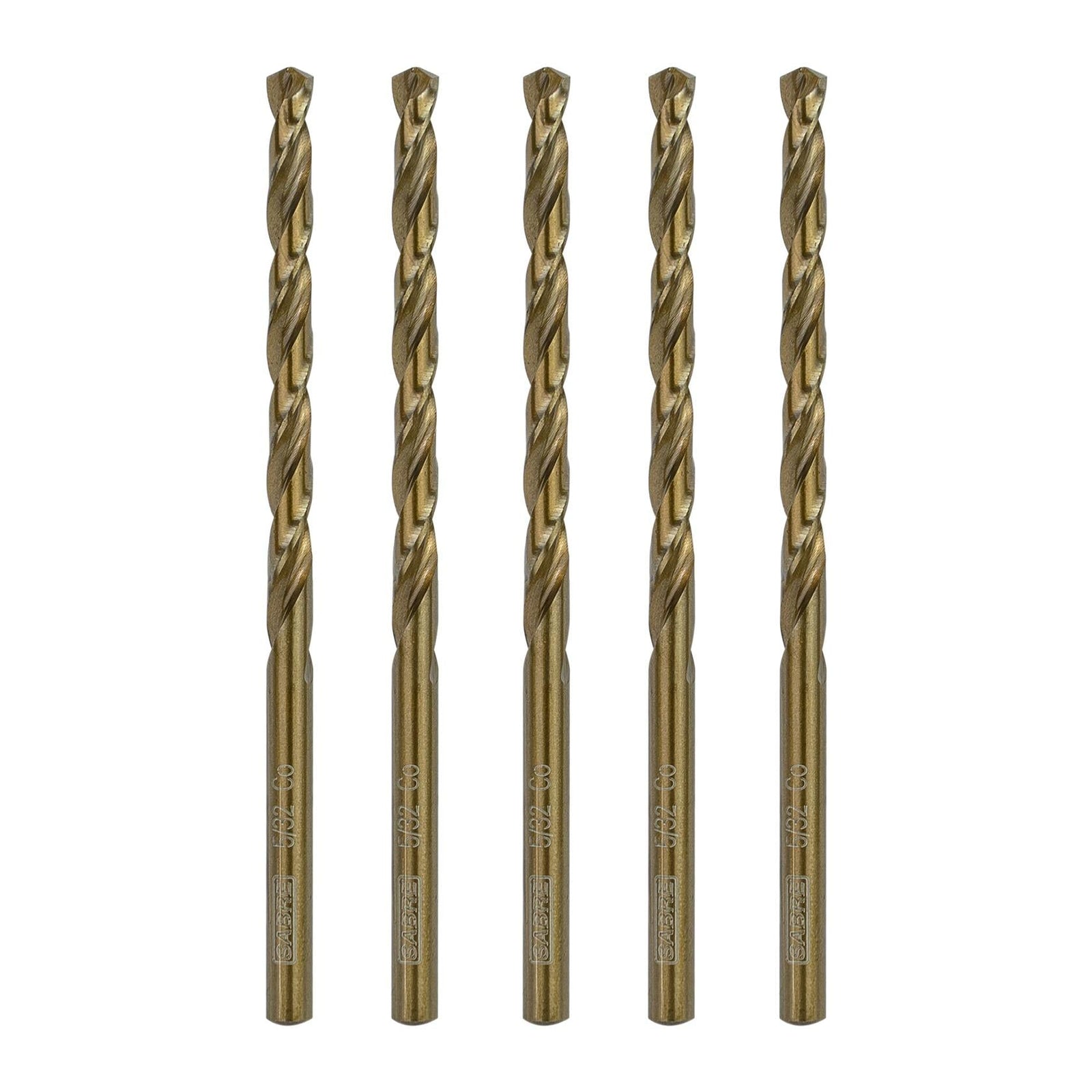 Sabre Tools 5/32” Cobalt Drill Bit Set 5pcs M35 Split Point Steel Metal Cast