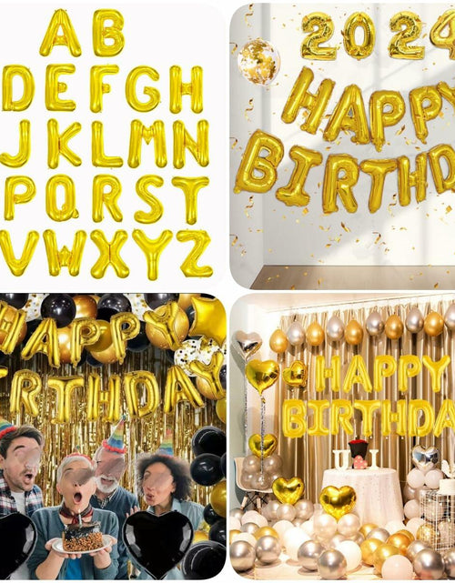Load image into Gallery viewer, WRWMSLGO Letter Balloons 40in Large Alphabet E Gold Foil Mylar Balloon
