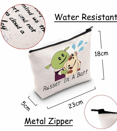 JXGZSO Cartoon Cosmetic Makeup Zipper Bag Russer In A Baff Polyester