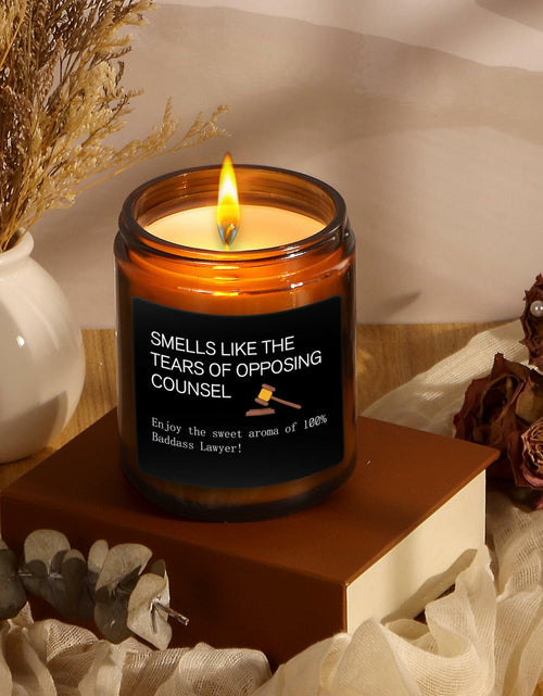 Load image into Gallery viewer, MOTVZC Lavender Candle Lawyer Gifts Funny Birthday Christmas Black Soy Wax
