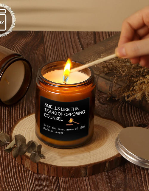 Load image into Gallery viewer, MOTVZC Lavender Candle Lawyer Gifts Funny Birthday Christmas Black Soy Wax
