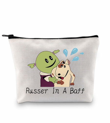 JXGZSO Cartoon Cosmetic Makeup Zipper Bag Russer In A Baff Polyester