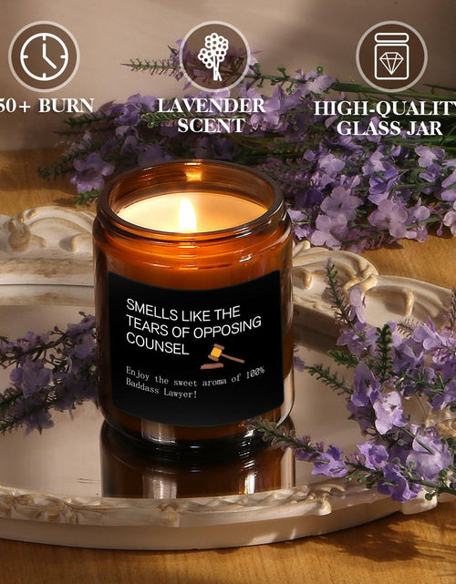 Load image into Gallery viewer, MOTVZC Lavender Candle Lawyer Gifts Funny Birthday Christmas Black Soy Wax
