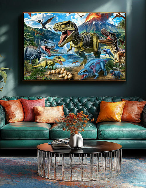 Load image into Gallery viewer, MINIWAN Dinosaur Floor Puzzle 200 Pieces Colorful Jurassic Park 19x13 in
