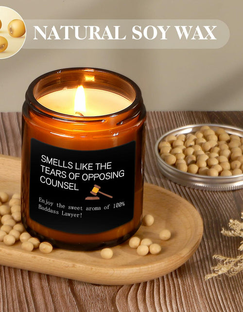 Load image into Gallery viewer, MOTVZC Lavender Candle Lawyer Gifts Funny Birthday Christmas Black Soy Wax
