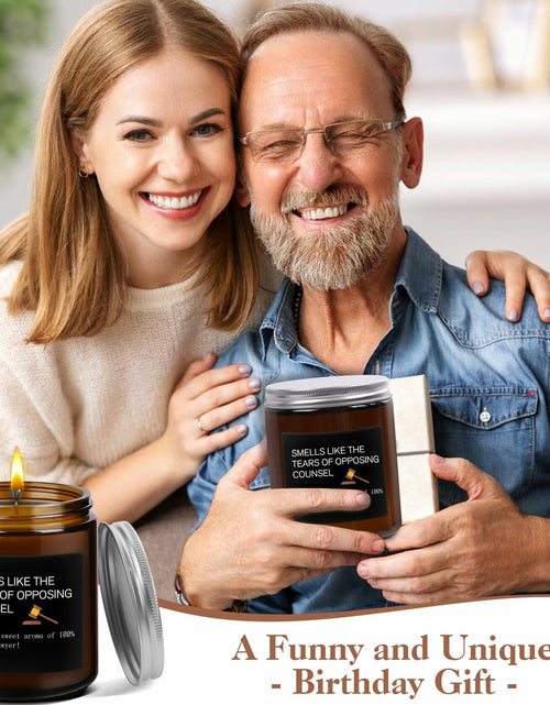 Load image into Gallery viewer, MOTVZC Lavender Candle Lawyer Gifts Funny Birthday Christmas Black Soy Wax
