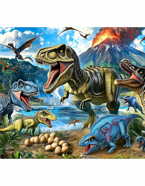 Load image into Gallery viewer, MINIWAN Dinosaur Floor Puzzle 200 Pieces Colorful Jurassic Park 19x13 in
