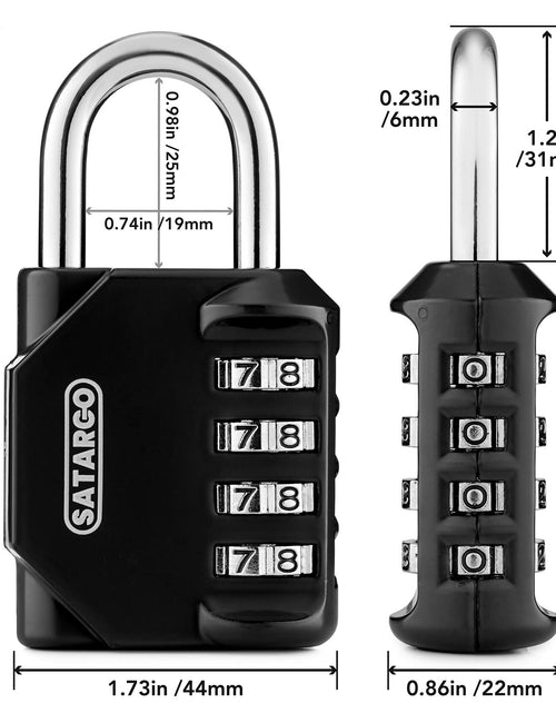 Load image into Gallery viewer, Satargo 4 Digit Combination Lock Cut Resistant Gym Padlock Yellow 2 Pack
