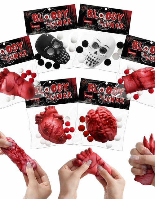 Load image into Gallery viewer, EUOCENK 6PCS Halloween Squishy Kit Stress Relief Toys Red White Black
