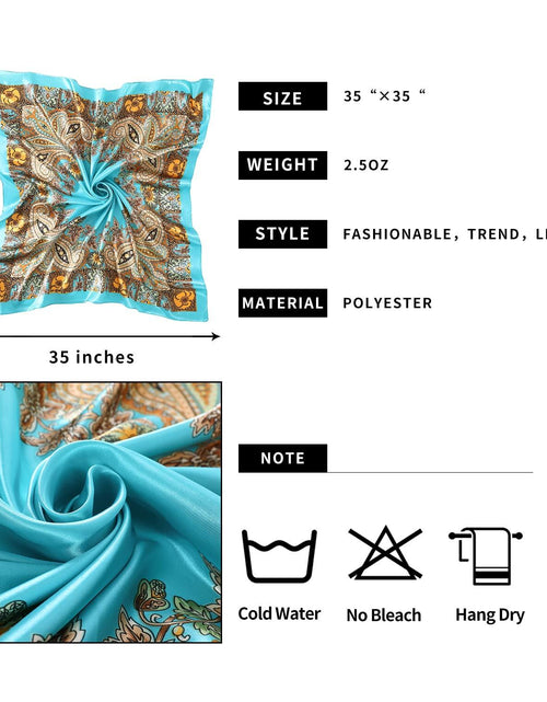 Load image into Gallery viewer, SHJINJU Women's Satin Square Silk Like Hair Scarf Wrap 35" 11-Style
