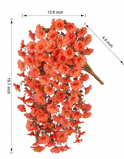 Load image into Gallery viewer, HyeFlora Fake Mums Artificial Fall Hanging Flowers 2 PCS Orange Brown Leaves
