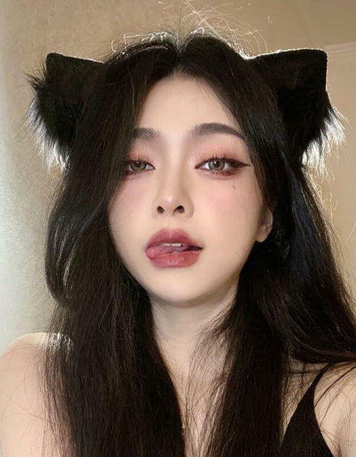 Load image into Gallery viewer, Jinshining White Cat Fox Ears Cosplay Headband with Bells Faux Fur Unisex
