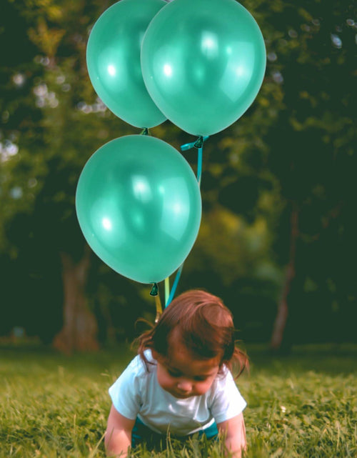 Load image into Gallery viewer, QIKOOLAA Pearl Green 12in Latex Balloons 120 Pack Green Christmas Party

