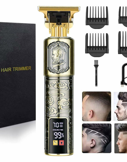 Load image into Gallery viewer, Hilandkom Hair Clippers Men Cordless T-Blade Trimmer Rechargeable LCD Figure-03
