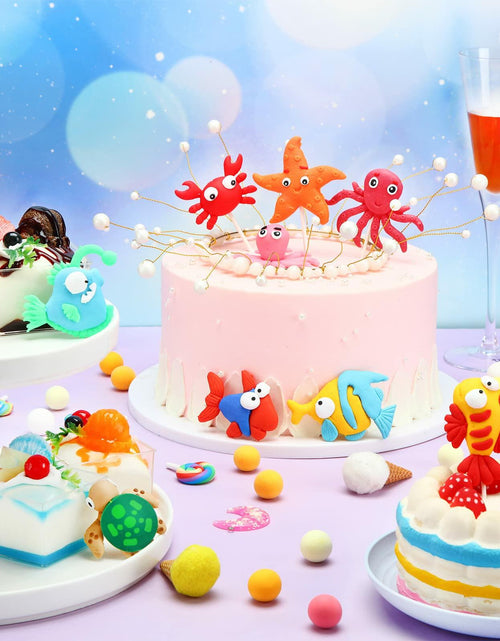 Load image into Gallery viewer, Yulejo 10 Pcs Dinosaur Cake Toppers Clay Jungle Safari Party Decor 2-3in
