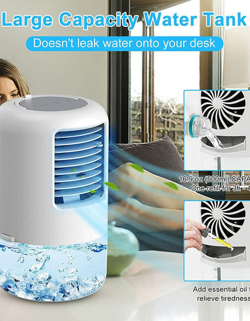 Load image into Gallery viewer, YUYTE Portable Air Conditioner Cooler Humidifier 3 Speeds 7 Colors 500ML White

