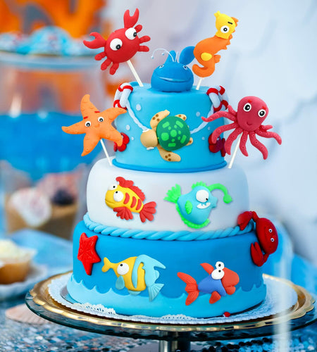 Yulejo 10 Pcs Dinosaur Cake Toppers Clay Jungle Safari Party Decor 2-3in