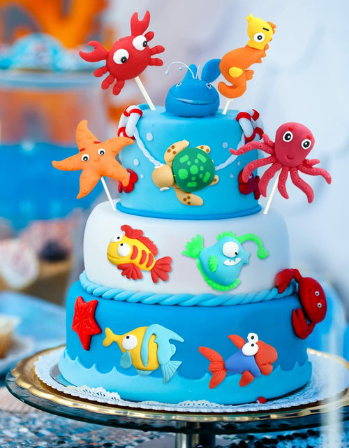 Load image into Gallery viewer, Yulejo 10 Pcs Dinosaur Cake Toppers Clay Jungle Safari Party Decor 2-3in
