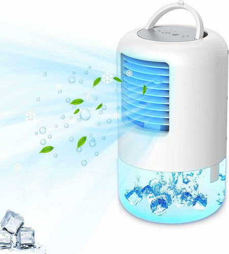 YUYTE Portable Air Conditioner Cooler Humidifier 3 Speeds 7 Colors 500ML White