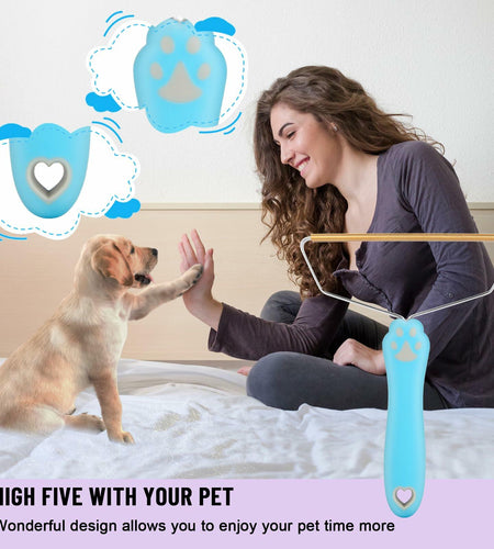 Qiguet Pet Hair Remover Carpet Scraper Fur Remover Tool Black