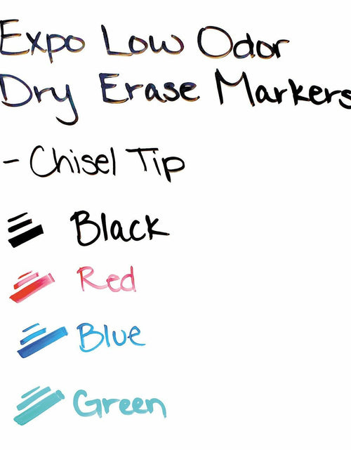 Load image into Gallery viewer, EXPO Low Odor Dry Erase Markers Chisel Tip Basic Assorted 4 pk
