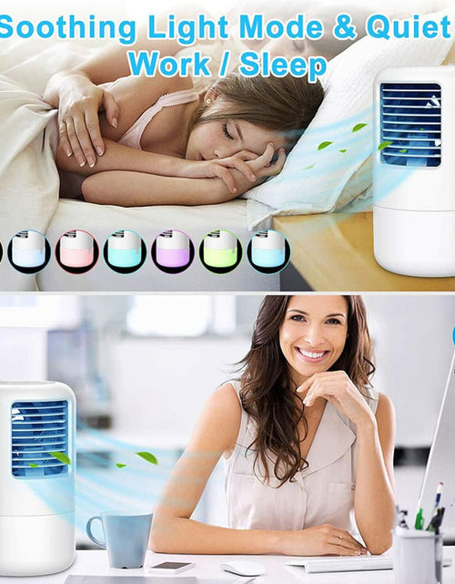 Load image into Gallery viewer, YUYTE Portable Air Conditioner Cooler Humidifier 3 Speeds 7 Colors 500ML White
